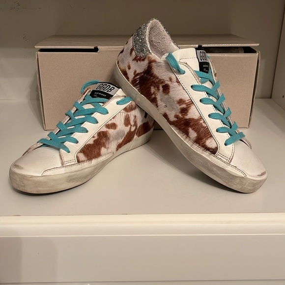 Golden Goose Shoes - Golden goose sneakers Super star cow pony -metallic pink. Size 36.